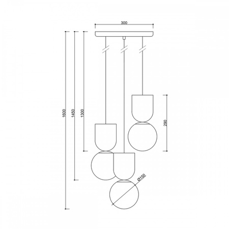 LUOTI 3P biała lampa wisząca / plafon (LUP311P3) - Ummo