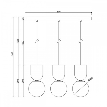 LUOTI 3L biała potrójna lampa sufitowa (LUL311P0) - Ummo