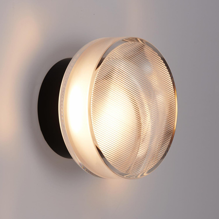 Okrągły kinkiet CARMELLO LED transparentna czarna 13,5 cm (ST-DL-8535 black) - Step into Design