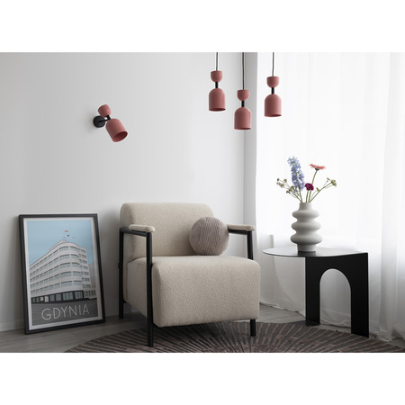 SUPURU W różowa regulowana lampa ścienna / kinkiet z czarną rurką (SUK18020) - Ummo