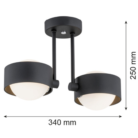 Lampa sufitowa 2 pł. MASSIMO PLUS (7089) - Argon