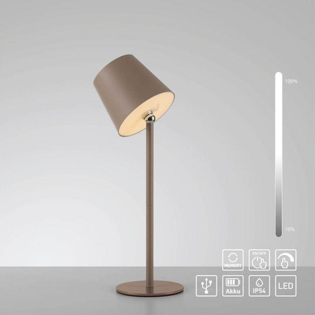 Przenośna, ładowana lampa stołowa BOTERIA PIASKOWY (19251-39) - Paul Neuhaus