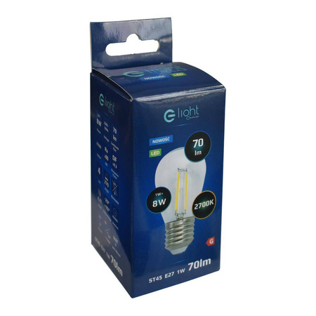 Żarówka Filamentowa LED 1W ST45 E27 2700K (EKZF1050) - Eko-Light