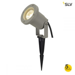 NAUTILUS SPIKE, lampa wbijana w grunt outdoor, QPAR51, IP65, srebrnoszara, maks. 35W, z przewodem 1,5m z wtyczką (227418) - SLV