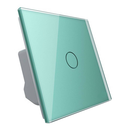 Włącznik dotykowy pojedynczy schodowo - krzyżowy z zielonym panelem szklanym (VL-C701S-68) LIVOLO