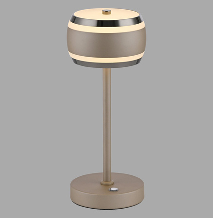 Przenośna, ładowana lampa na stół PURE FALLING RINGS BRĄZOWA/CHROM (4503-97) - Paul Neuhaus