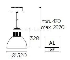 Lampa wisząca PEK 34W - 4000K biała (00-4944-14-00) Leds - żyrandol