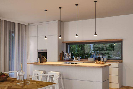 Czarna lampa wisząca do kuchni nad wyspę LUIA IP44 (PL76990) - PAULMANN