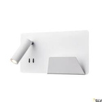 SOMNILA SPOT, lampa ścienna natynkowa LED indoor, 3000K, kolor biały, wersja prawa, ze złączem USB (1003458) - SLV
