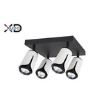 Plafon GU10 LED x4 biały+czarny kwadrat (XD-IK274W) - Xudo