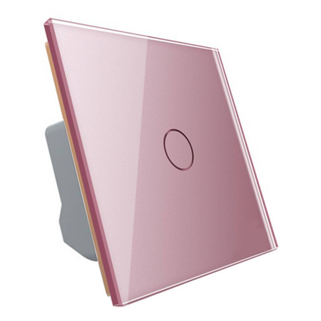 Moduł pojedynczego włącznika dotykowego impulsowego 12-24V DC z pojedynczym różowym panelem szklanym (VL-C701CH-67) LIVOLO