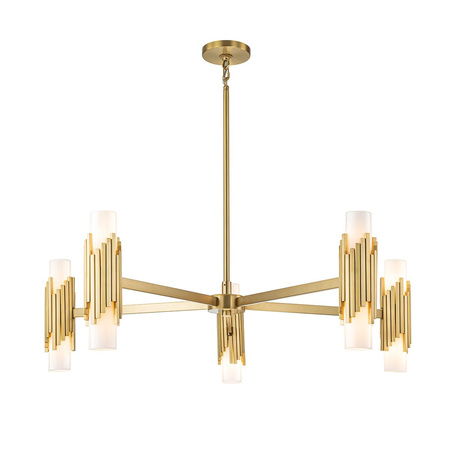 Żyrandol Marvele - 10 źródeł światła - Postarzany mosiądz (MARVELE10-AB-OPAL) - Elstead Lighting