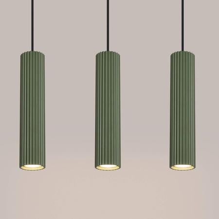 Lampa wisząca KARBON 3L zielona oliwka (SL.1613) - Sollux Lighting