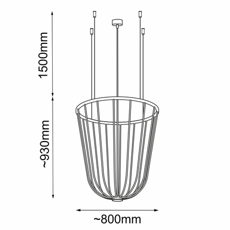 Lampa wisząca no. moon O Z - Platyna mat (800 mm) (5142) - Shilo