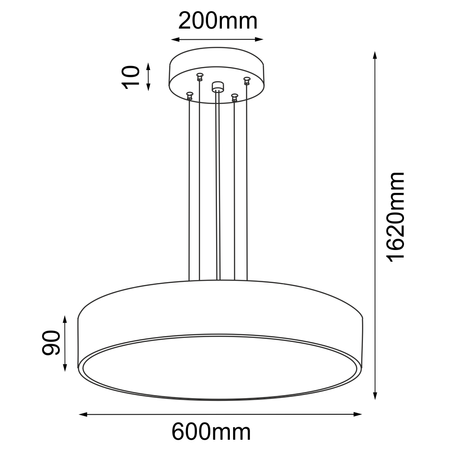 lampa zwieszana Kengo - 600 mm - czarny - 5235 - Antigo (5235) - ANTIGO