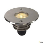DASAR® 920, niskonapięciowa zewnętrzna oprawa gruntowa LED, 3000 K, IP67, okrągła, osłona ze stali szlachetnej szczotkowanej, 12-25 V, 6,5 W (233500) - SLV