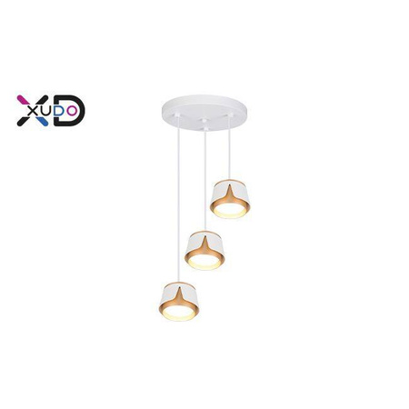 Oprawa wisząca x3 GX53 biała+złota okrąg (XD-IK259W) - Xudo