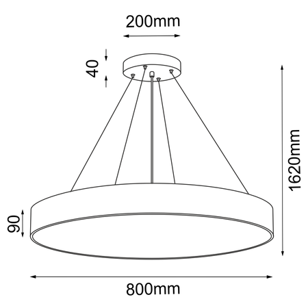 Lampa wisząca Sengo P 80 - Czarna (800 mm)   (5212) - Shilo