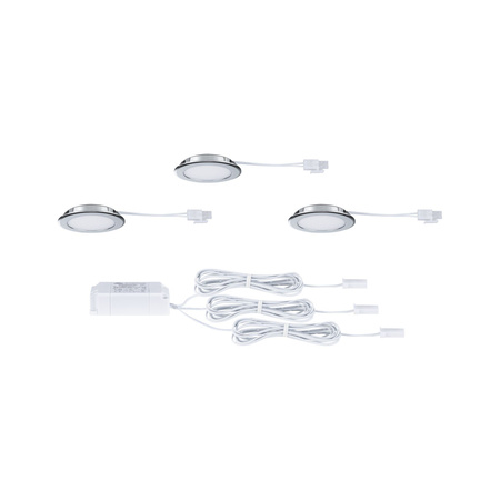 Zestaw opraw meblowych do wbudowania EBL SET 3x2,5W 3x180lm 4000K 12V chrom / tworzywo sztuczne (PL93123) - PAULMANN