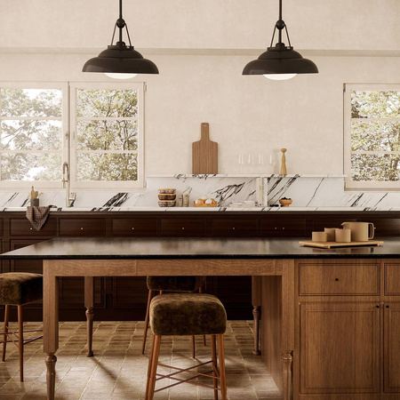 Lampa wisząca w stylu rustykalnym Palmetto Miejski brąz (QN-PALMETTO-P-M-UBZ) - Quintiesse