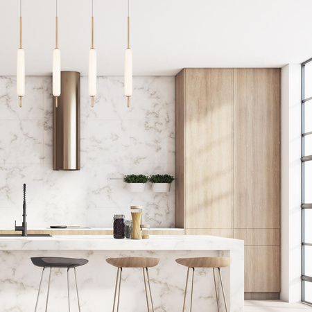 Lampa wisząca Cumberland - 1 źródło światła - Szczotkowane złoto (QN-CUMBERLAND-1P-BG) - Quintiesse