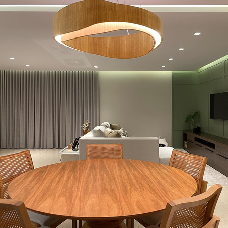 Duża lampa wisząca LED Horizon (QN-HORIZON-RING-LED-80-TEAK) - Quintiesse