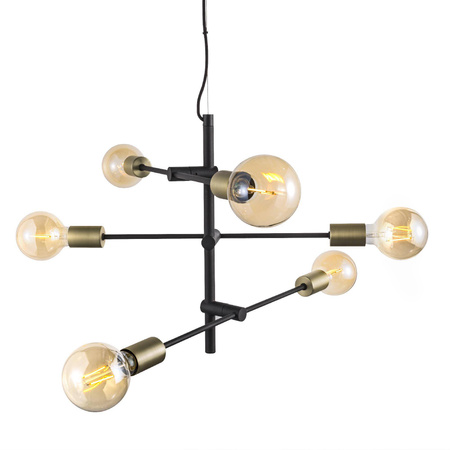 Lampa wisząca JOSEFINE Nordlux E27 6X28W Metal Czarny mat