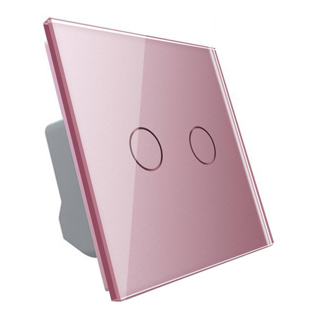 Włącznik dotykowy roletowy z różowym panelem szklanym (VL-C702W-67) LIVOLO
