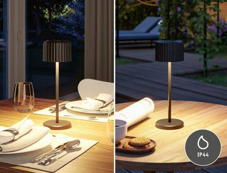 Lampka stołowa solarna ELSE LED DIM USB-C 3,7W 250lm 2700K IP44 czarny / aluminium (PL94878) - PAULMANN