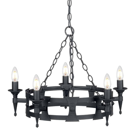 Żyrandol Saxon (SAX5-BLK) - Elstead Lighting