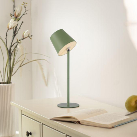 Przenośna, ładowana lampa stołowa BOTERIA ZIELONY (19251-43) - Paul Neuhaus