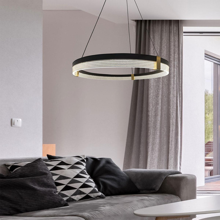Lampa wisząca Plum 1 LED CCT duża czarna (LP-0407/1P L BK Triangle) - Light Prestige