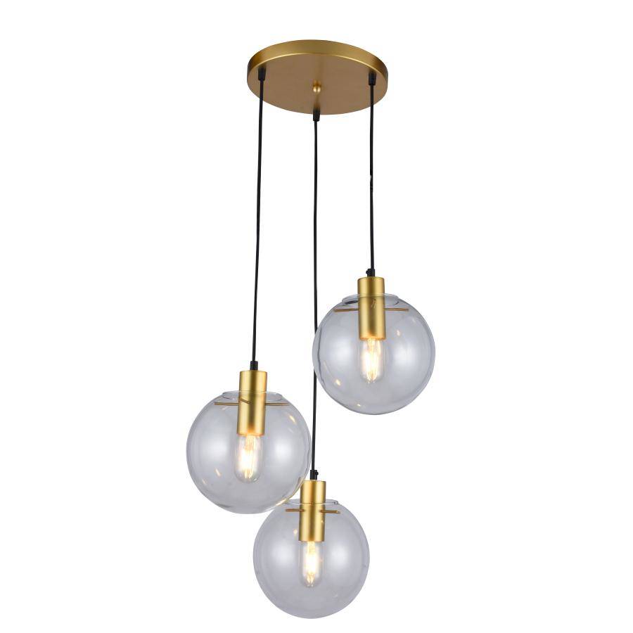 Złota lampa wisząca Puerto 3 kule (LP-004/3P GD ) - Light Prestige Złoty -  sklep Tomix