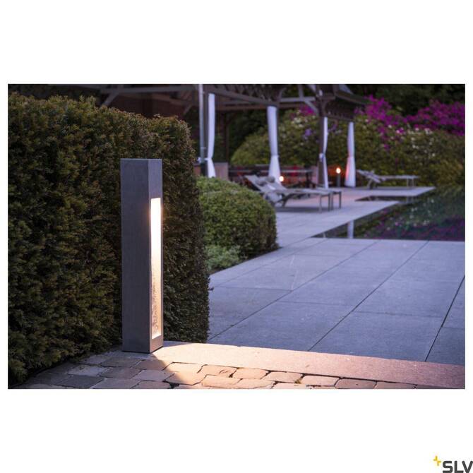 ARROCK STONE, lampa podłogowa outdoor, LED, 3000K, kwadratowa, kamienna szara, D/S/W 12/12/75 cm, maks. 6W (231371) - SLV