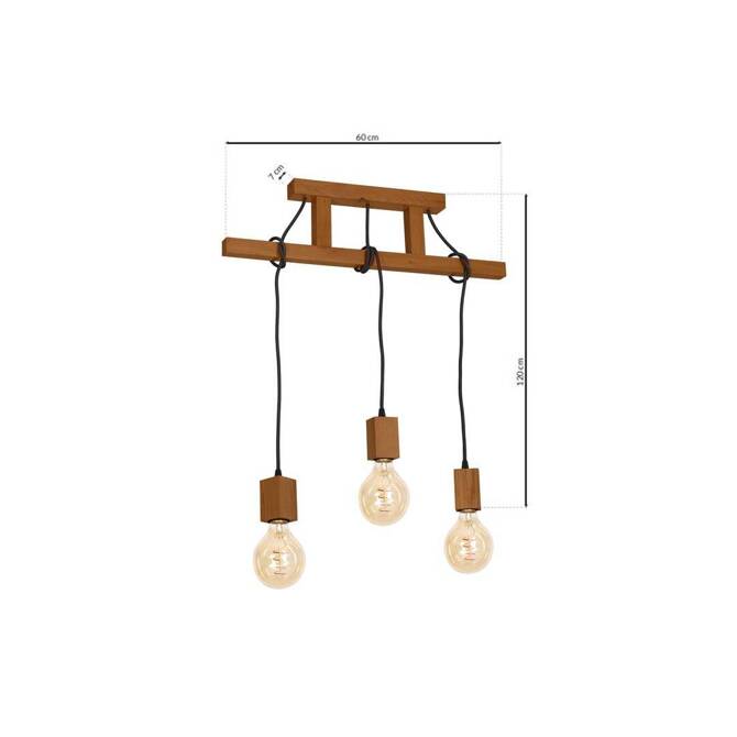 Lampa Wisząca JACK 3xE27 Dąb (MLP4357) - Milagro