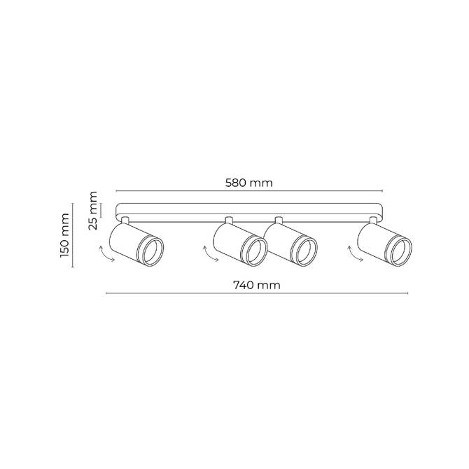 Lampa sufitowa JET 4 biała (6917) - TK Lighting