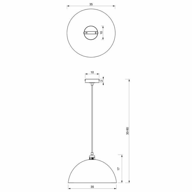 Lampa wisząca BETA BLACK/GOLD Ø 35 cm (MLP7896) - Milagro