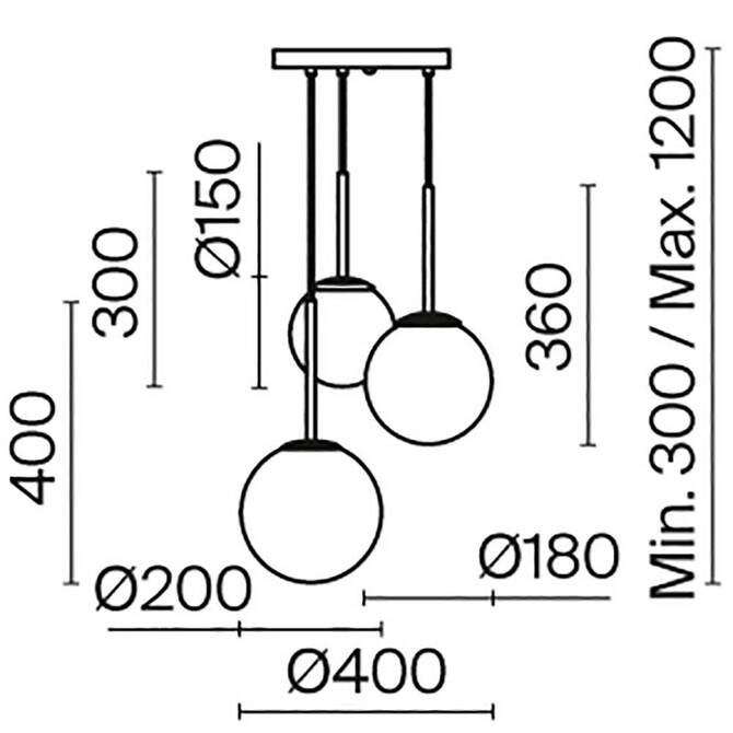 Lampa wisząca Basic form złota 3 (MOD321PL-03G1) - Maytoni