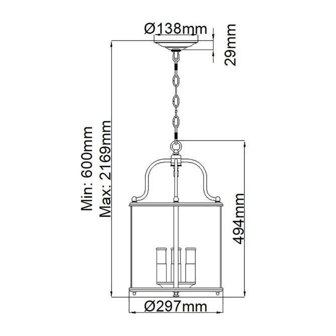 Lampa wisząca  Gentry (HK-GENTRY-P-M-PW) - Elstead Lighting