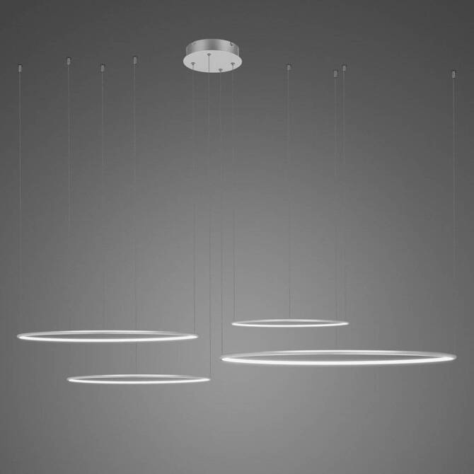 Lampa wisząca Ledowe Okręgi No.4 CO4 Φ100 cm in 3k  srebrna  Altavola Design (LA084/CO4_100_in_3k_silver) - ALTAVOLA DESIGN