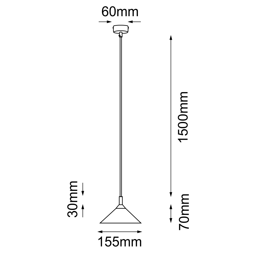 Lampa wisząca no. Ai - Czarna (155 mm)   (5166) - Shilo