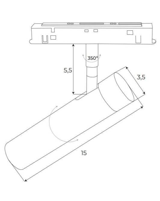 MAXLIGHT M0011D REFLEKTOR MAGNETYCZNY SYSTEM DALI 8W 578LM 3000K
