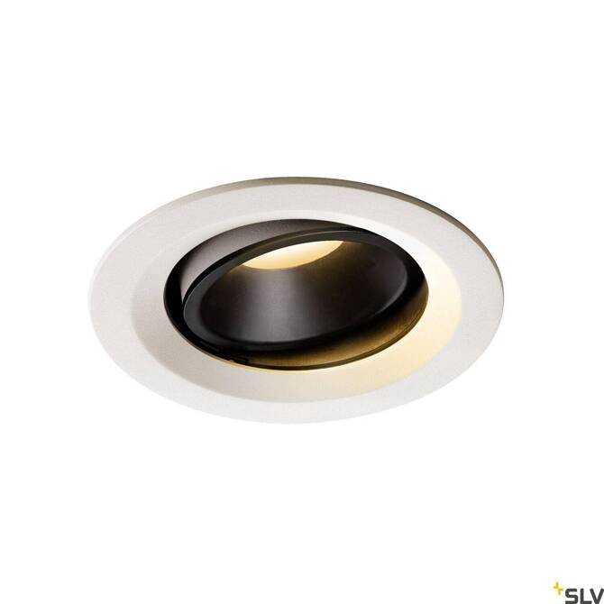 NUMINOS® MOVE DL M, wewnętrzna oprawa sufitowa wpuszczana LED, biała/czarna 2700 K 55° obrotowa i pochylana (1003571) - SLV