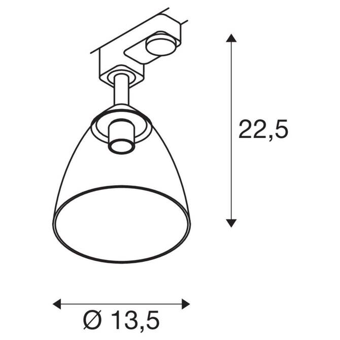 Oprawa do systemu szynowego PARA CONE GL, 3-fazowy spot (1006158) - SLV