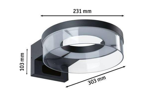 Oprawa elewacyjna CAPERA LED 8W 700lm 3000K czujnik ruchu i zmierzchu IP44 230V antracyt / aluminium (PL93111) - PAULMANN