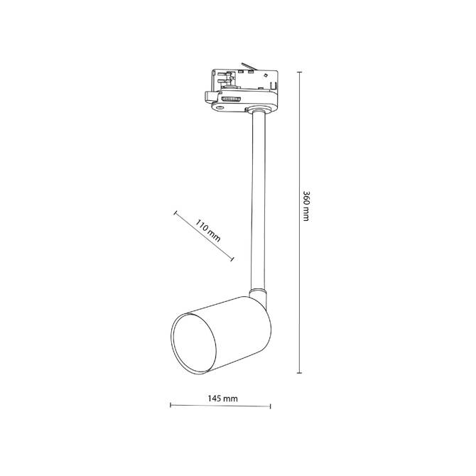 Oprawa na szynoprzewód TRACER TRÓJOBWODOWY BLACK GU_10 (4931) - TK Lighting