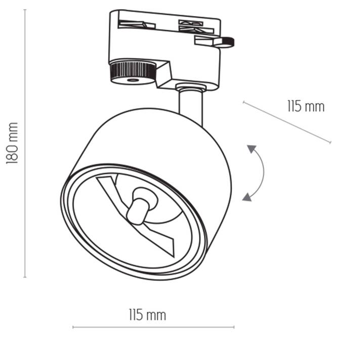 Oprawa na szynoprzewód TRACER WHITE GU10 AR111 (4492) - TK Lighting