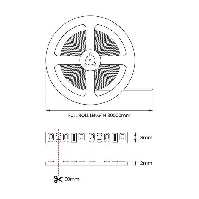 Taśma COB 480/m 6500K IP20 24V 30m (EKPL450) - Eko-Light