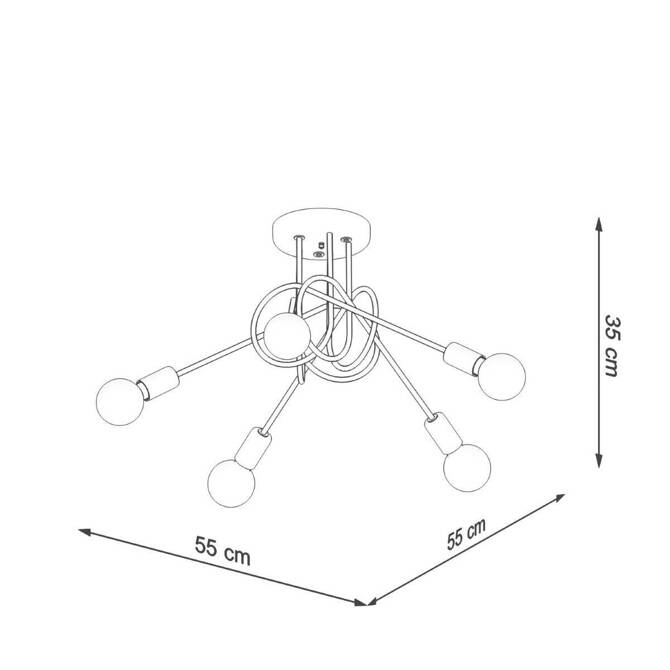 Żyrandol SUPEŁ 5 chrom (SL.1441) - Sollux Lighting