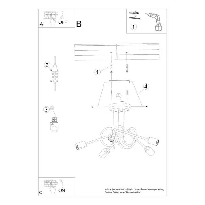 Żyrandol SUPEŁ 5 chrom (SL.1441) - Sollux Lighting